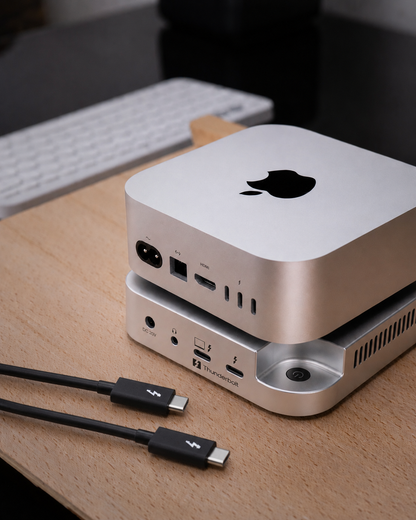 BLACKJET MiniRaiden Pro Thunderbolt 5 Studio Dock for Mac Mini M4 / M4 Pro
