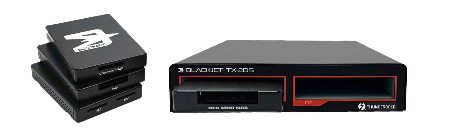 BLACKJET TX-2DS Sistema de acoplamiento Thunderbolt 3 de 2 bahías (PAQUETE DE MONTAJE EN RACK) 