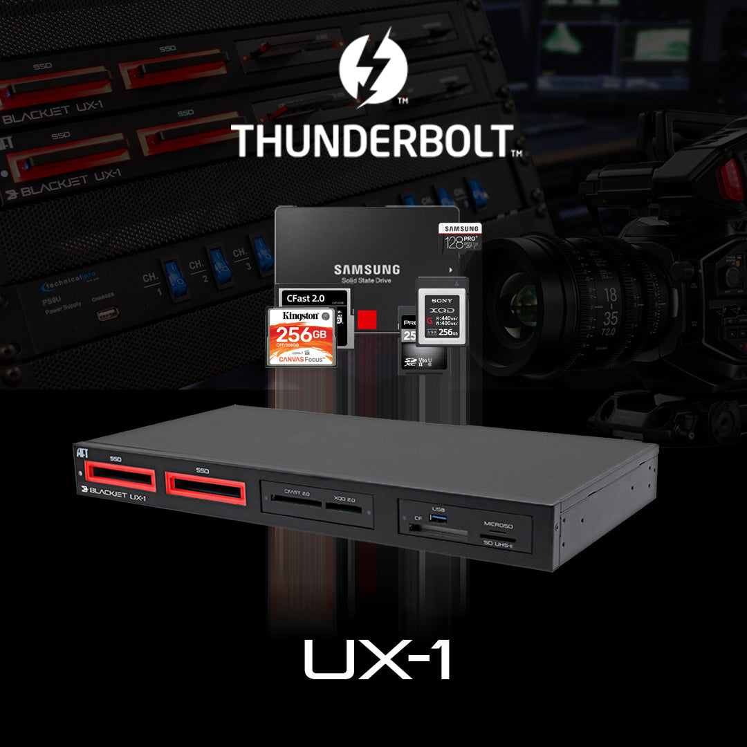 Station d'accueil cinéma Thunderbolt 3 pour flux de travail professionnel BLACKJET UX-1 